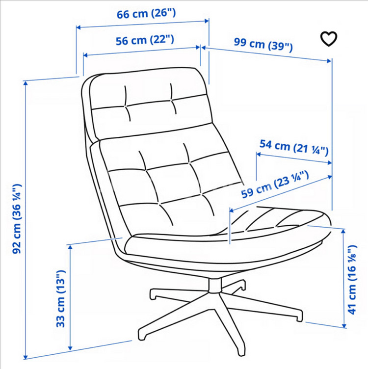 이케아 하브베리 회전암체어 그레이 2개--4