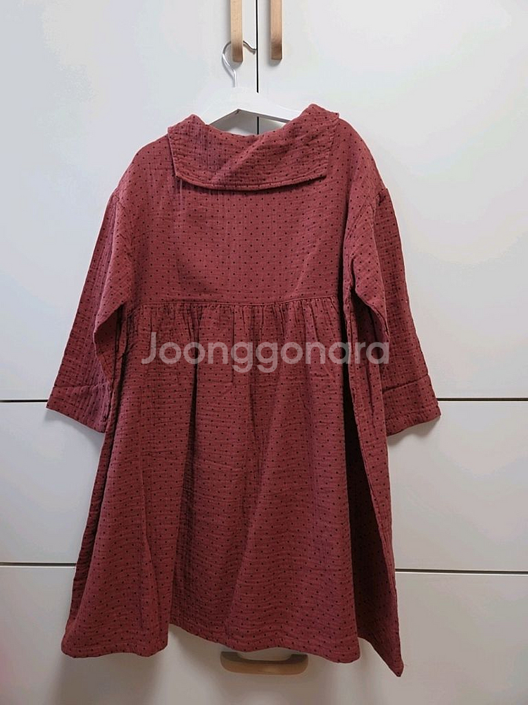 (새상품)여아 밤색 도트 원피스 130사이즈--1