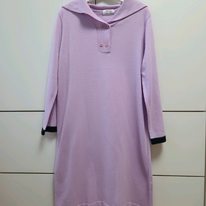 여아 보세 보라색 카라넥 니트 원피스 13호
