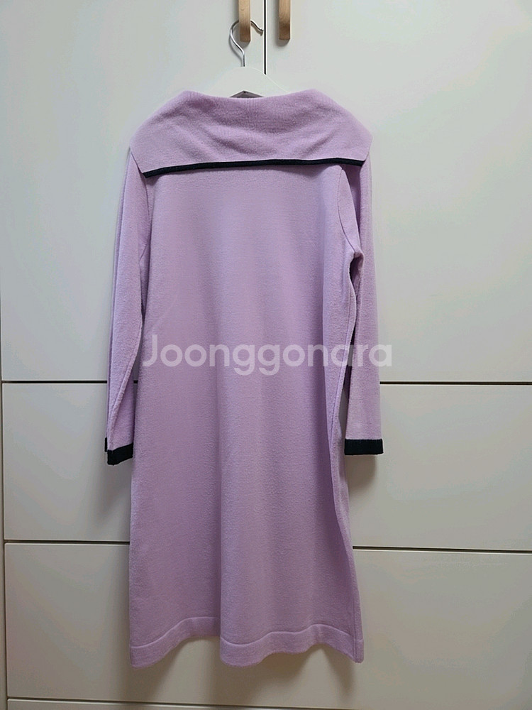 여아 보세 보라색 카라넥 니트 원피스 13호--1