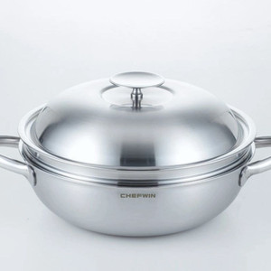 쉐프윈 316sts 통5중 파티웍+찜기 박스 새상품