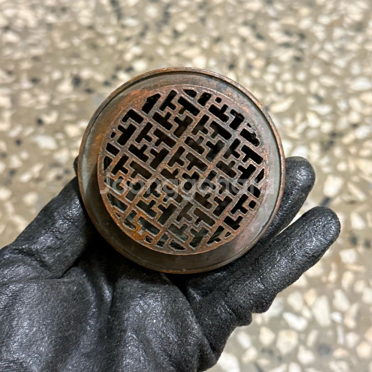 동향로 미니 격자 향로 불교용품 카페 인테리어 소품--0