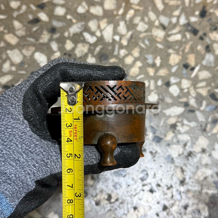 동향로 미니 격자 향로 불교용품 카페 인테리어 소품--4