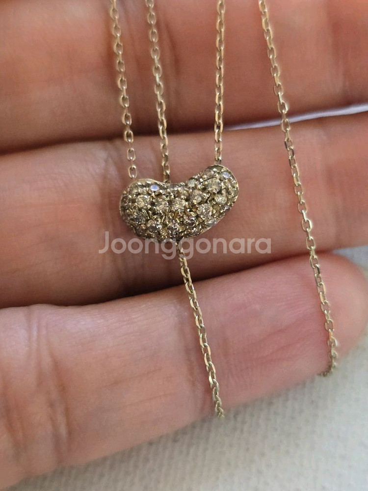 14k 꼬냑다이아 목걸이--0
