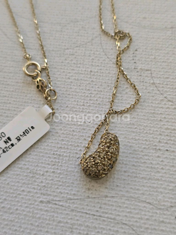 14k 꼬냑다이아 목걸이--4