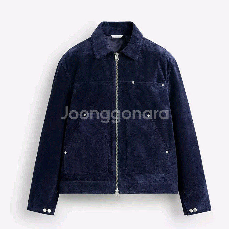 ZARA 자라 스플릿 스웨이드 레더 자켓 L--1