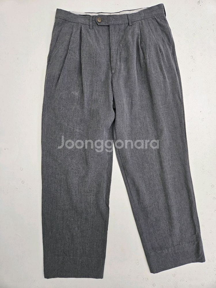 미쏘니 그레이 와이드 바지 슬랙스 정장 바지--0