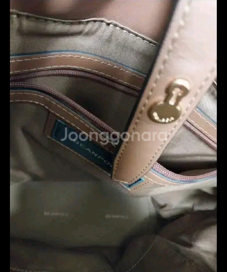 여성 빈폴 탄 허니 미디엄 버킷백--7