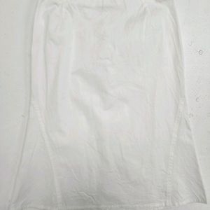 발렌티노 화이트 H라인 스커트