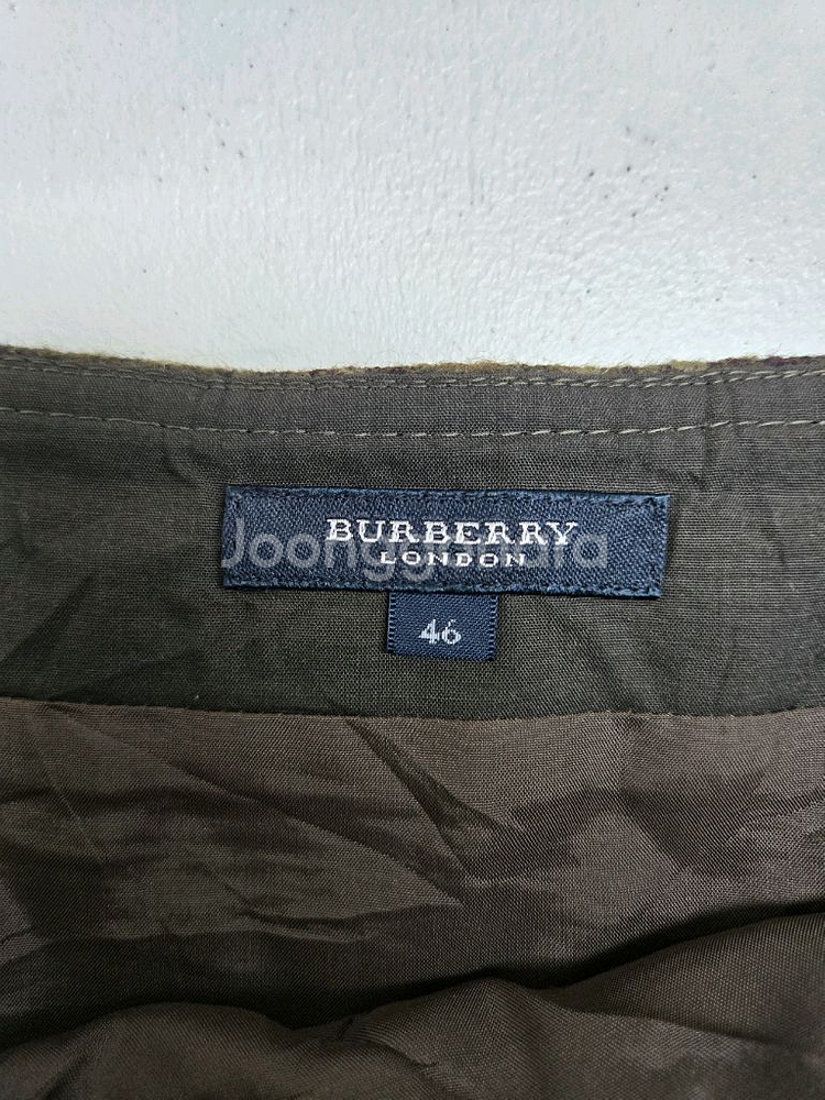 버버리 모직 체크 플리츠 스커트--2