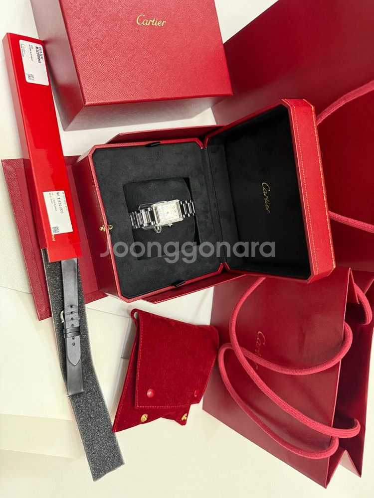 까르띠에 탱크머스트 다이아 스몰 +정품 스틸 브레이슬릿--0