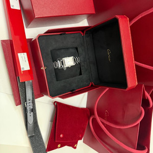 까르띠에 탱크머스트 다이아 스몰 +정품 스틸 브레이슬릿