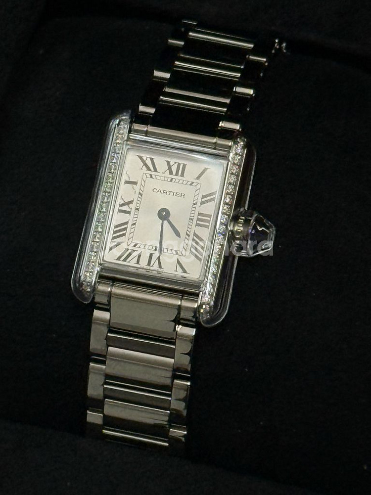 까르띠에 탱크머스트 다이아 스몰 +정품 스틸 브레이슬릿--2