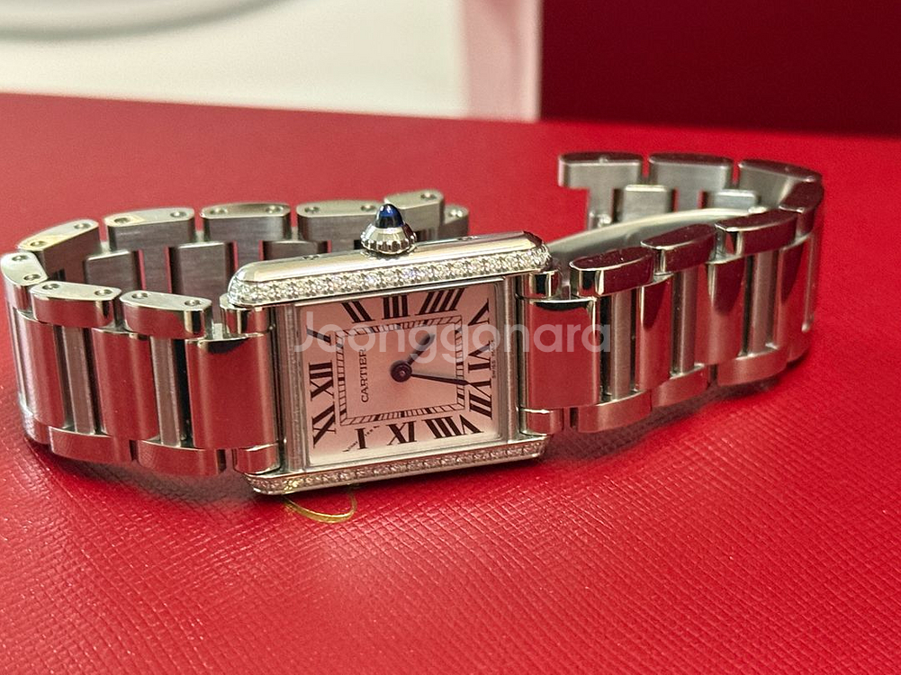 까르띠에 탱크머스트 다이아 스몰 +정품 스틸 브레이슬릿--3