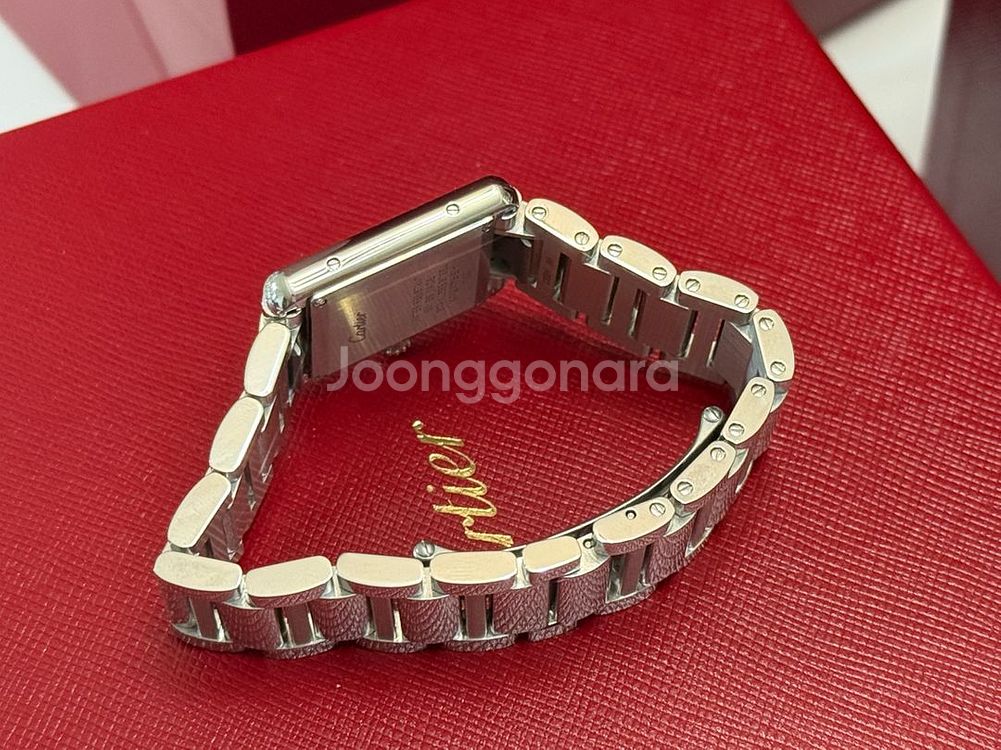 까르띠에 탱크머스트 다이아 스몰 +정품 스틸 브레이슬릿--4