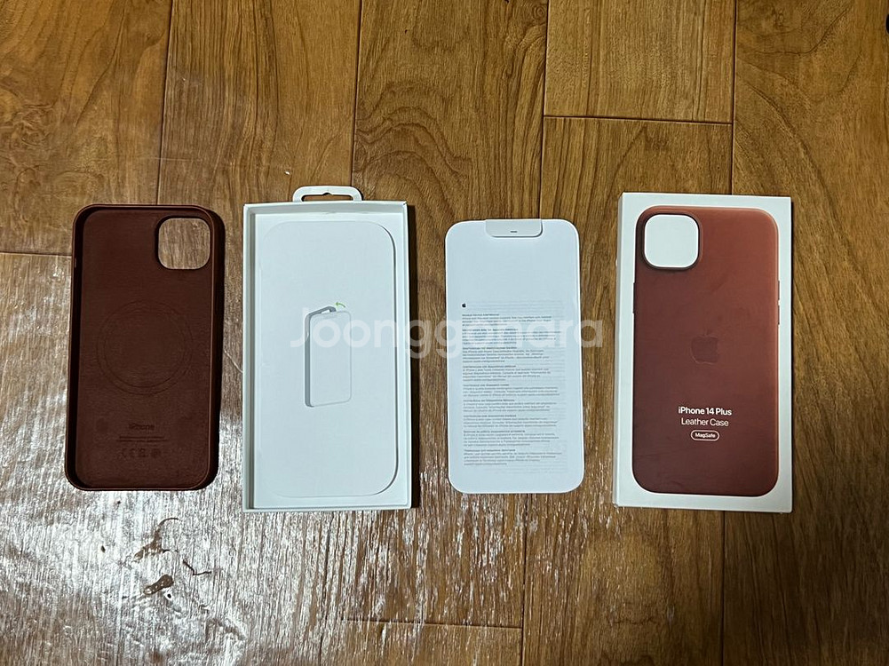정품 아이폰 14 플러스 맥세이프 레더 케이스--0