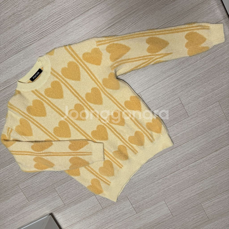 FOCUS 하트 패턴 니트 스웨터--0