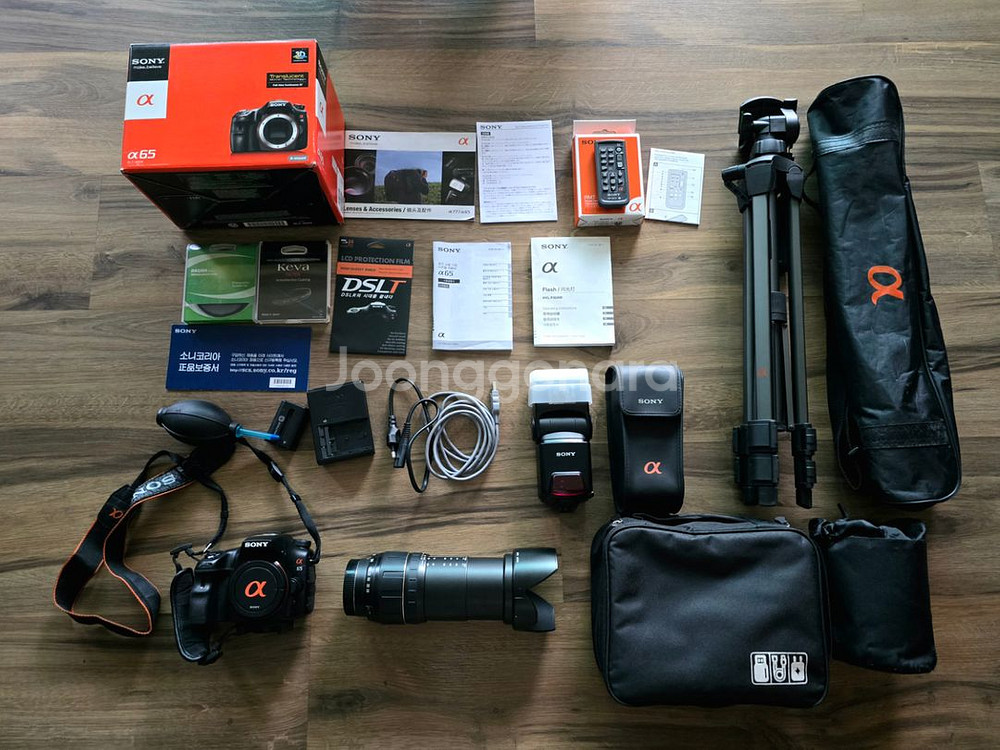 Sony 65 + 탐론 렌즈+ 플래시 +삼각대 풀세트--0
