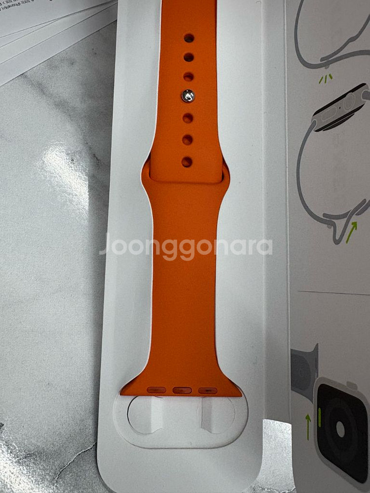 에르메스 애플워치 오랑쥬 스포츠밴드 44mm--3