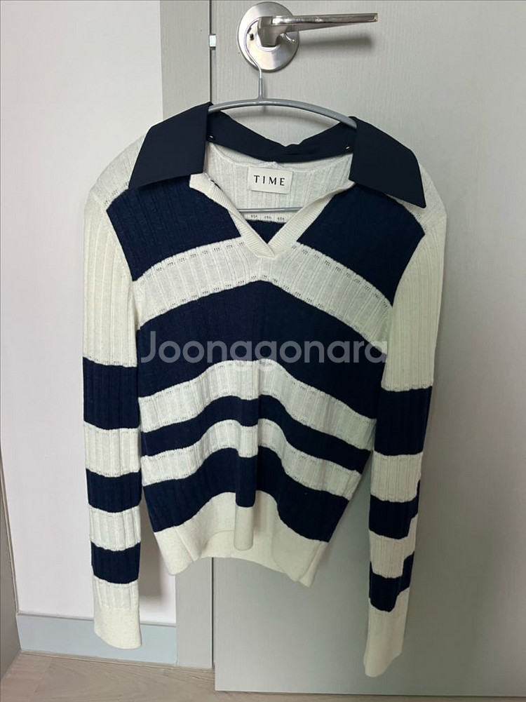 타임 울 카라 니트 네이비(55)--0