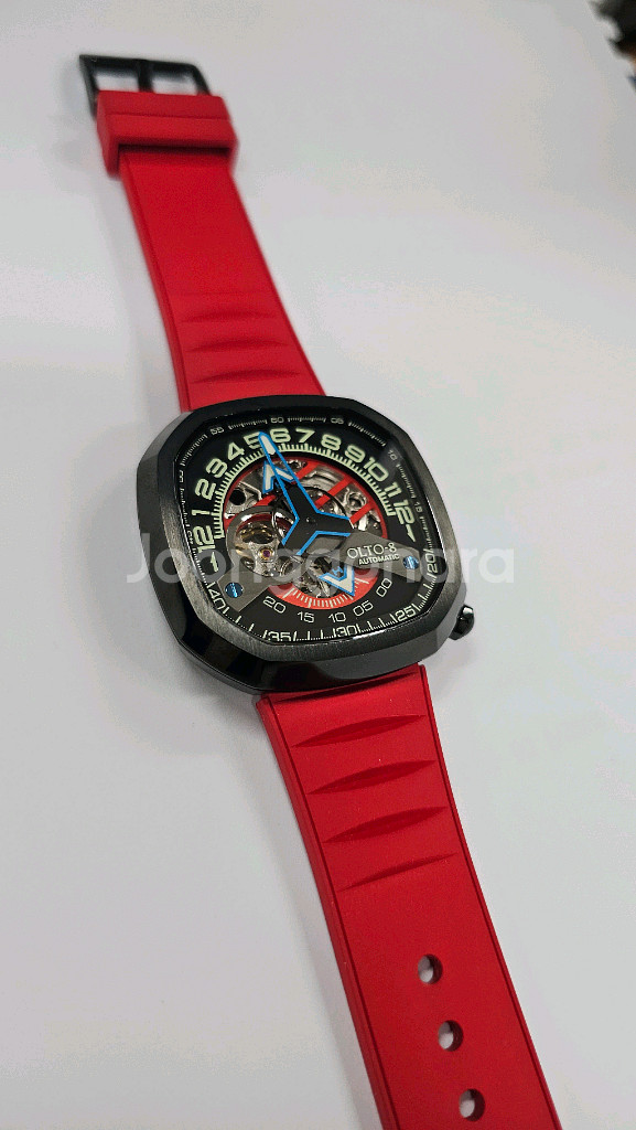 OLTO-8 인피니티 II 오토매틱 시계 레드--0