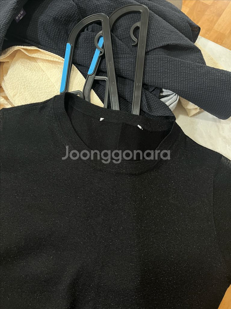 화이트 블랙 펄니트 시스루 니트 티셔츠2개세트--3