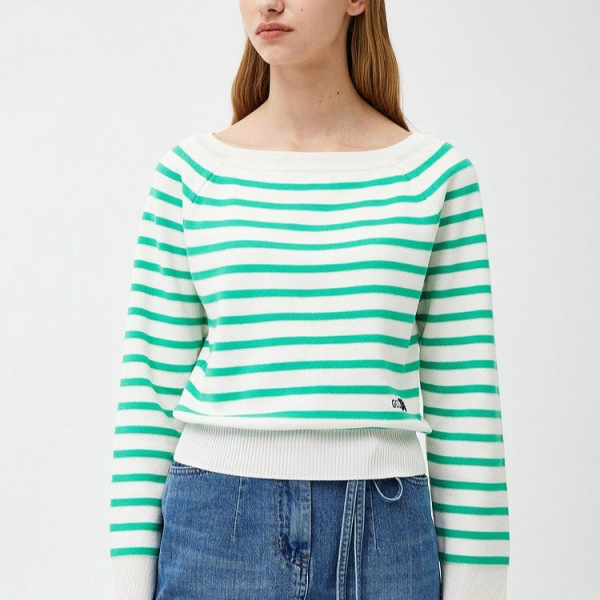 지컷 스트라이프 오프숄더 니트 프리사이즈 새상품--3