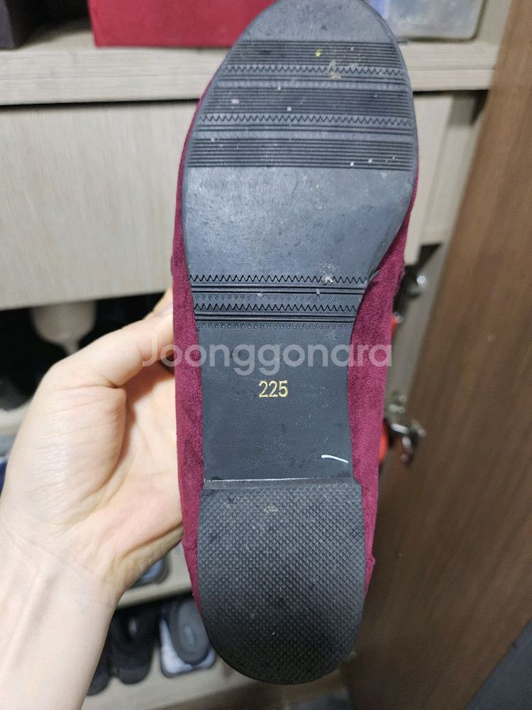 버건디 스웨이드 로퍼 225--5