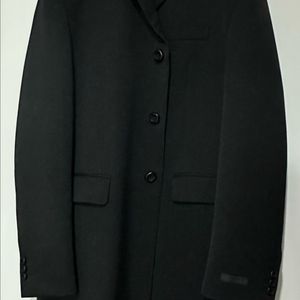 프라다 블랙 울 코트