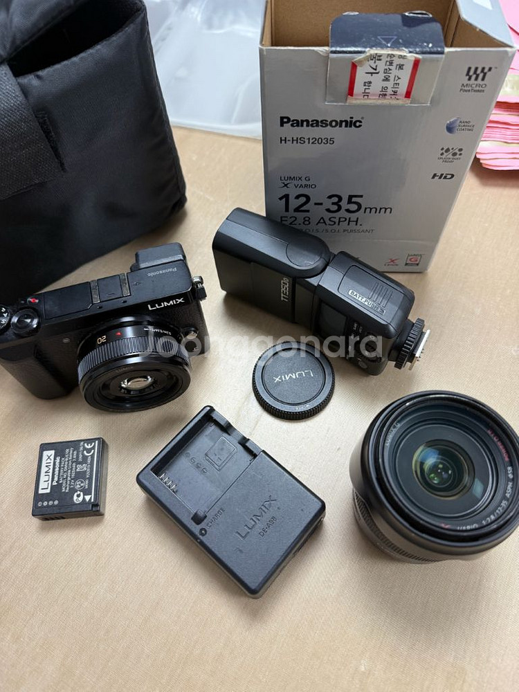 파나소닉 루믹스 gx85 ,렌즈 2개 , 외장플래시--3