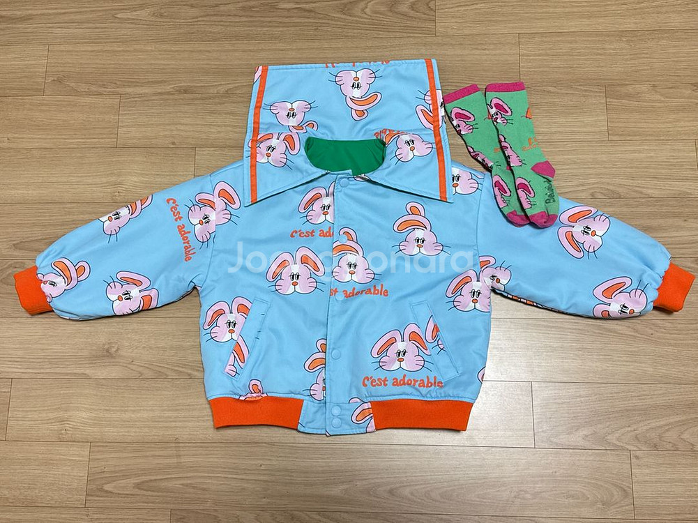 베베베베 토끼 리버시블 점퍼 + 니삭스 M사이즈--0