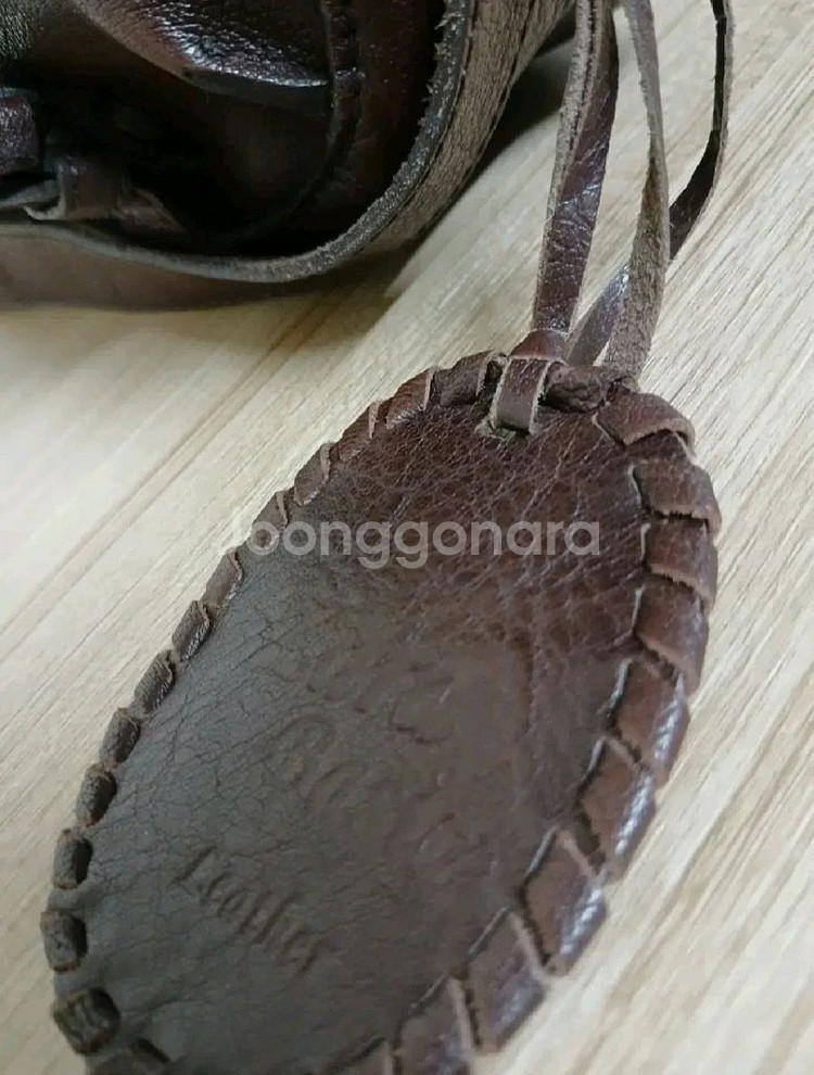 여성 자라 베이직 레더 소가죽 브라운 크로스백--4