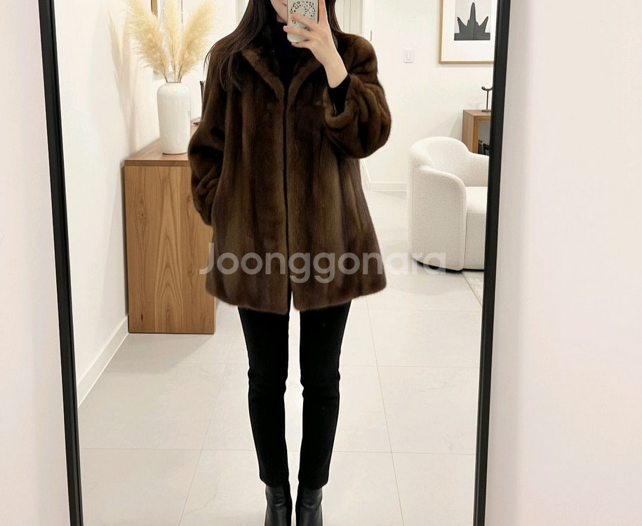 [L]<진도>브라운 모피코트--2
