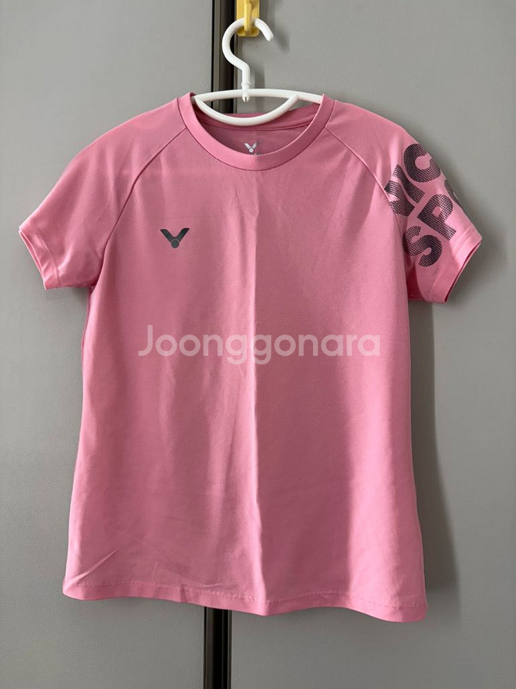 빅터 핑크 기능성 상의&검정 바지(배드민턴 운동복)--0