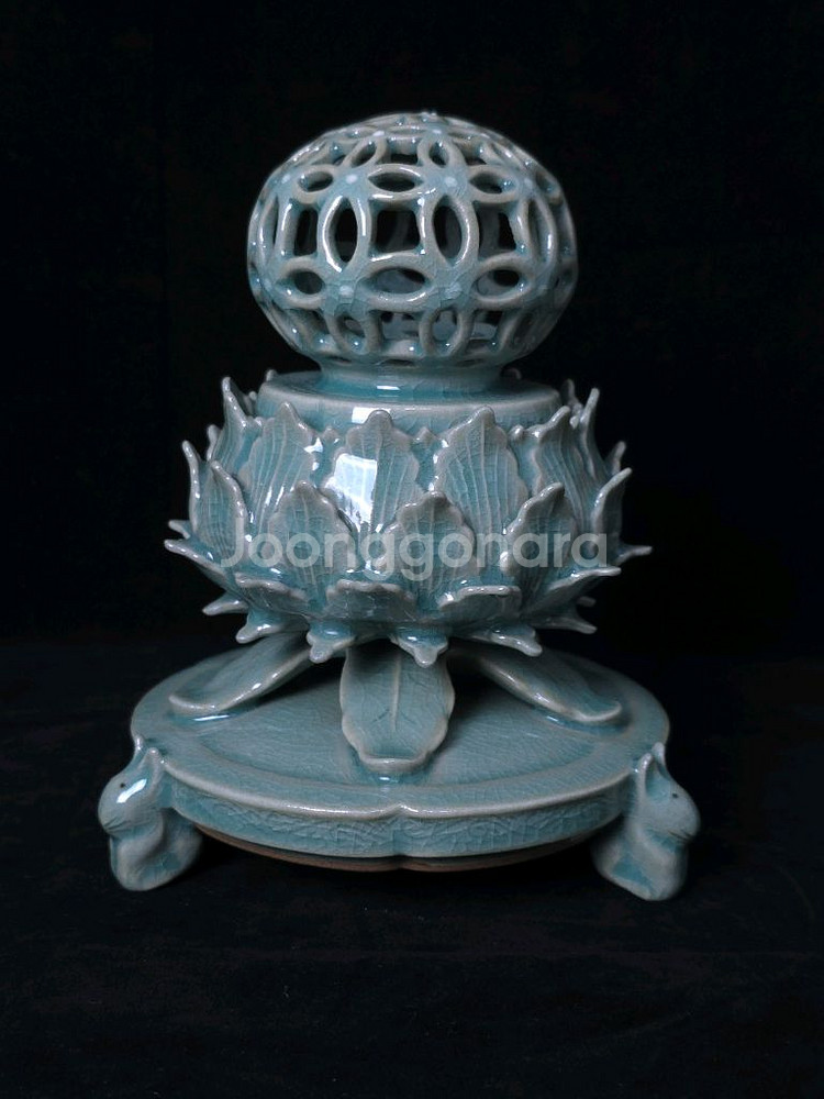 해강 유근형 칠보무늬투각향로--1