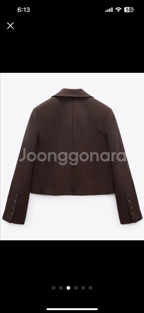 ZARA 자라 체크 크롭 블레이저 셋트 xs 마지막가격--2
