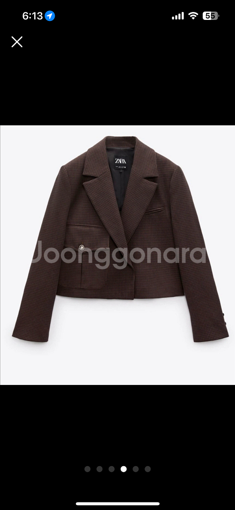 ZARA 자라 체크 크롭 블레이저 셋트 xs 마지막가격--3
