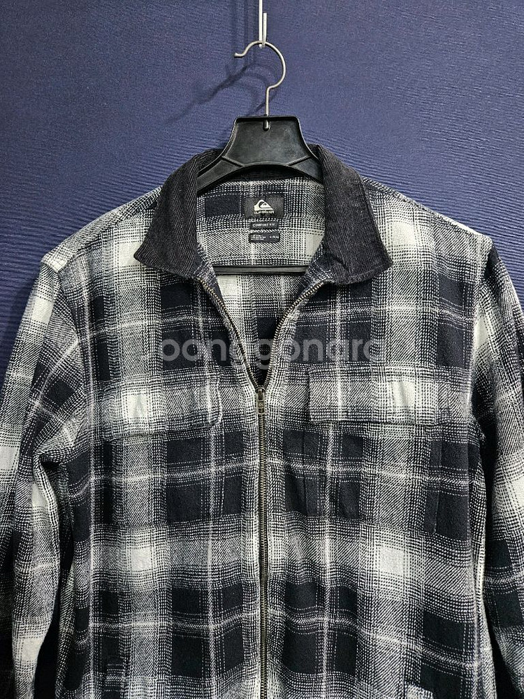 퀵실버 스트라이프 체크 남성 오버핏 95 자켓--6