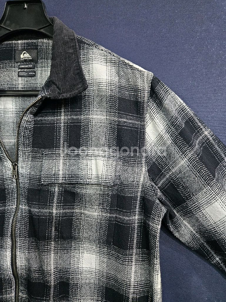 퀵실버 스트라이프 체크 남성 오버핏 95 자켓--3