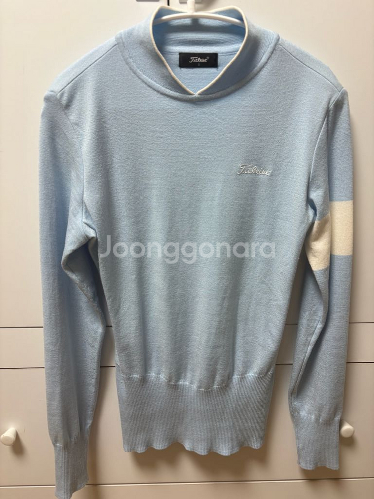 정품 타이틀리스트 하늘색니트 여성85호--0