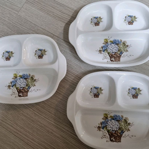 3칸 도자기 식판 어린이 간식
