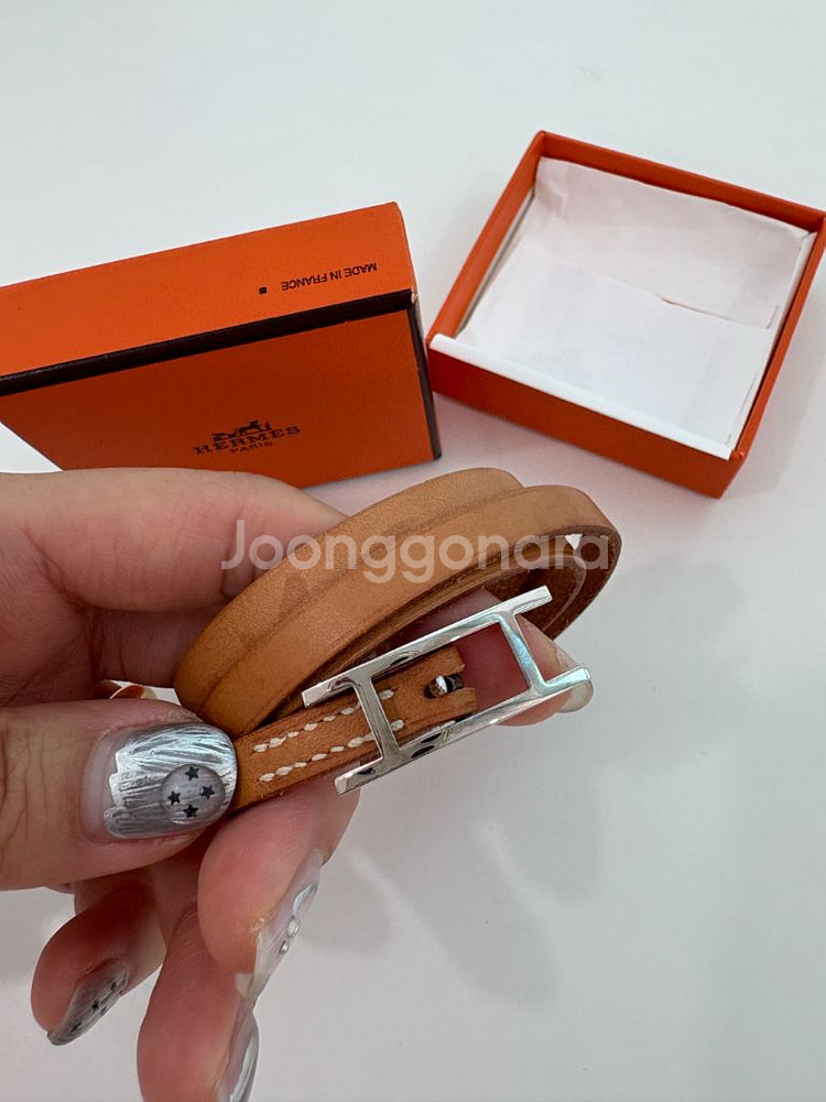 에르메스 H아워 더블 투어 팔찌 브라운 풀박스(정품)--0