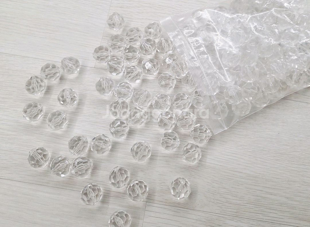 비즈 축구볼 투명 120개 일괄--0