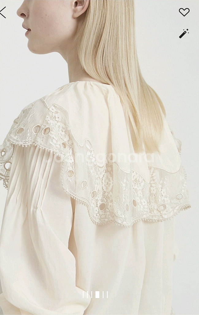 타임 레이스 블록 크롭 블라우스 랑방 마인 더캐시미어--2