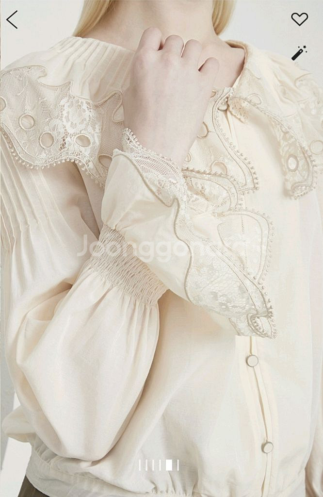 타임 레이스 블록 크롭 블라우스 랑방 마인 더캐시미어--3