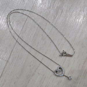 14k 화이트골드 하트 목걸이 2.45g 무료배송