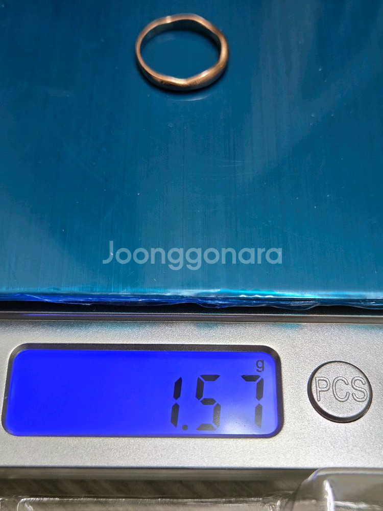 14k로즈골드 물고기 반지 에메랄드큐빅 포인트 5호--3