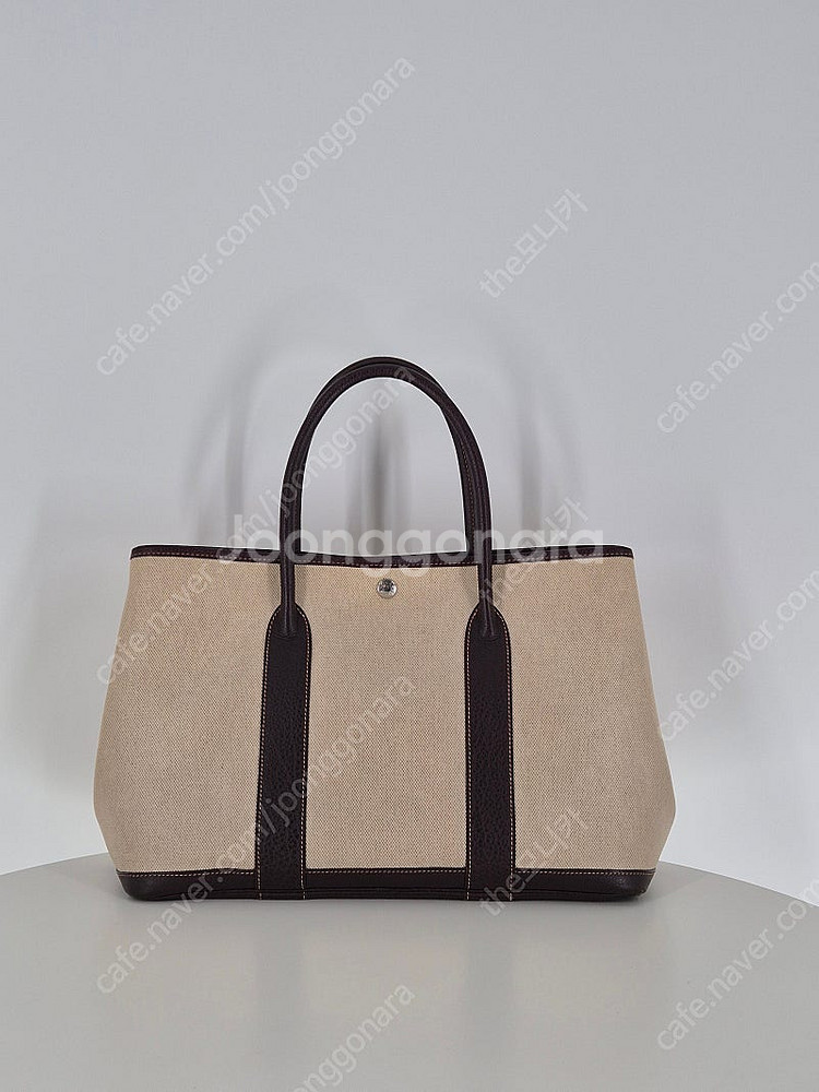 에르메스 가든파티 36 토트백 (베이지+브라운)--1