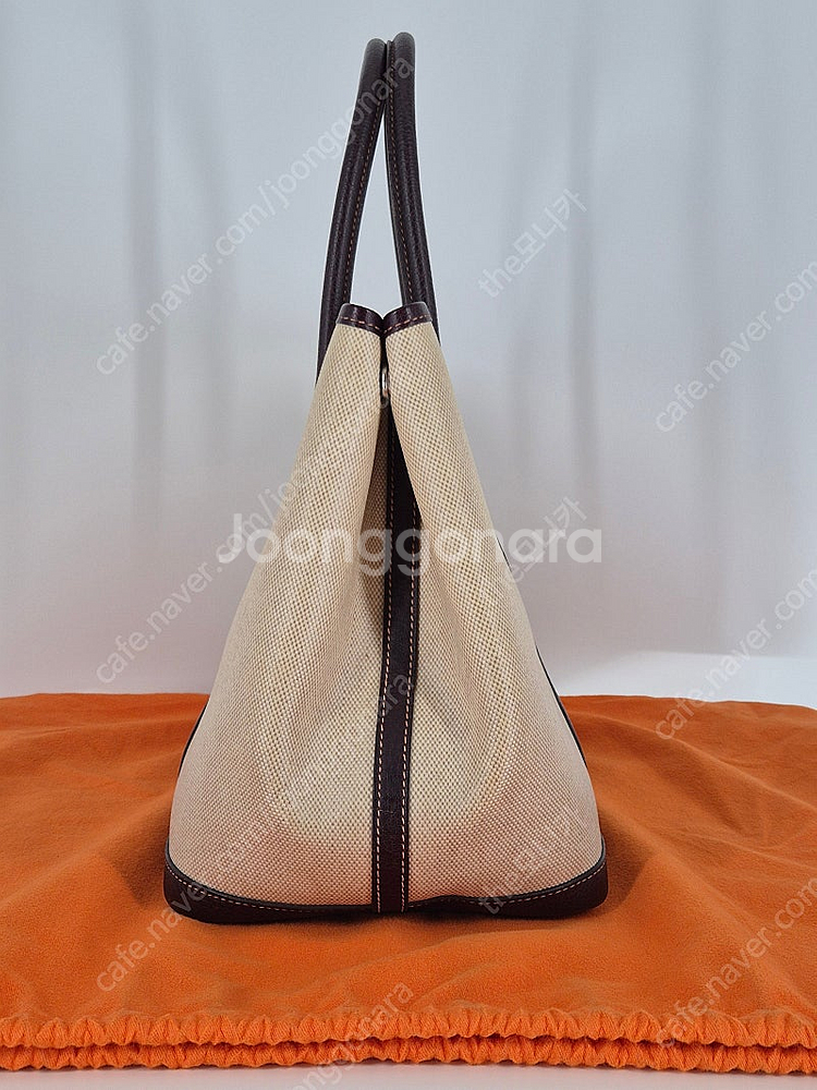 에르메스 가든파티 36 토트백 (베이지+브라운)--2