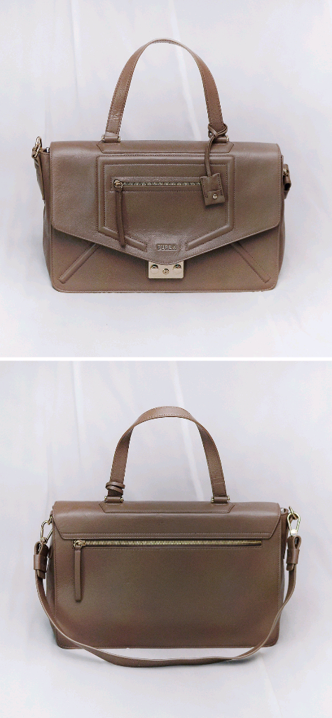 훌라 엘리스 원핸들 클래식 패드락 플랩 레더 사첼백 이미지